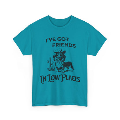 Cowboy Cowgirl Tee — "I've Got Friends In Low Places" Western Graphic T-Shirt