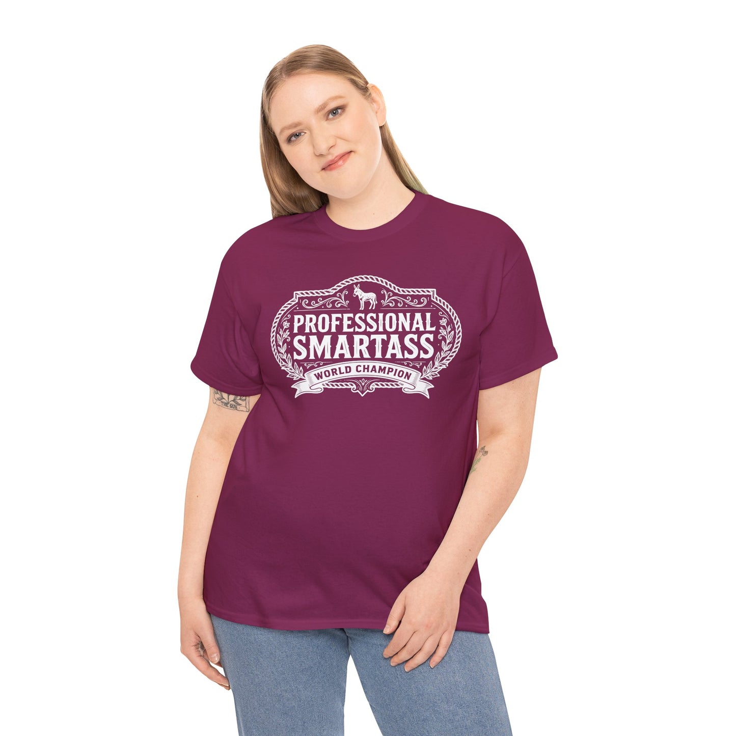 Professional Smartass Tee white - 'Professional Smartass World Champion' Funny Graphic T-Shirt