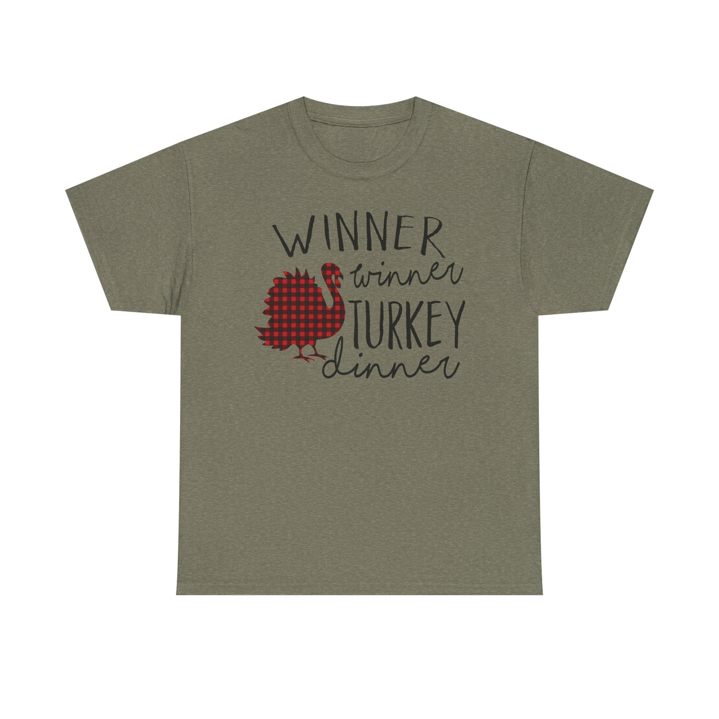 Winner Winner Turkey Dinner T-Shirt — Plaid Turkey Thanksgiving Tee