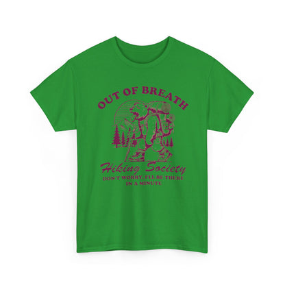 Hiking Tee — "Out of Breath" Hiking Society Graphic Shirt