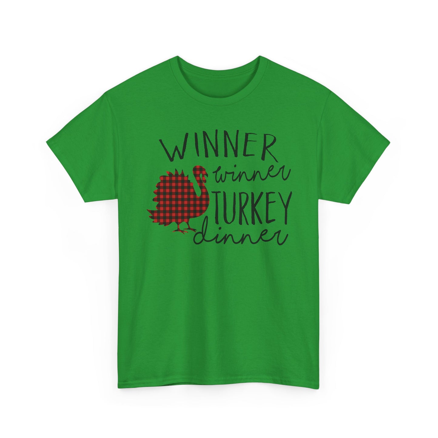 Winner Winner Turkey Dinner T-Shirt — Plaid Turkey Thanksgiving Tee