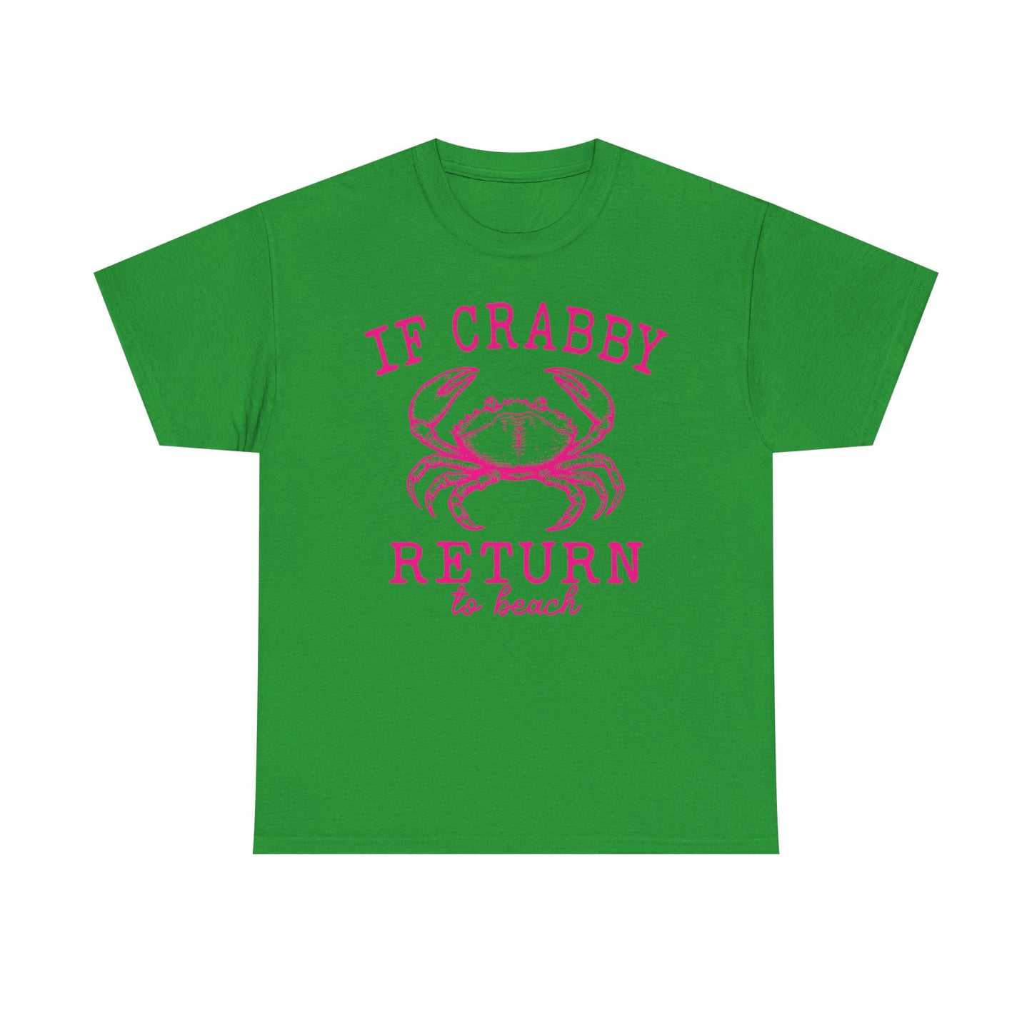 If Crabby Return to Beach T-Shirt blue– Funny Coastal Crab Tee for Beach Lovers
