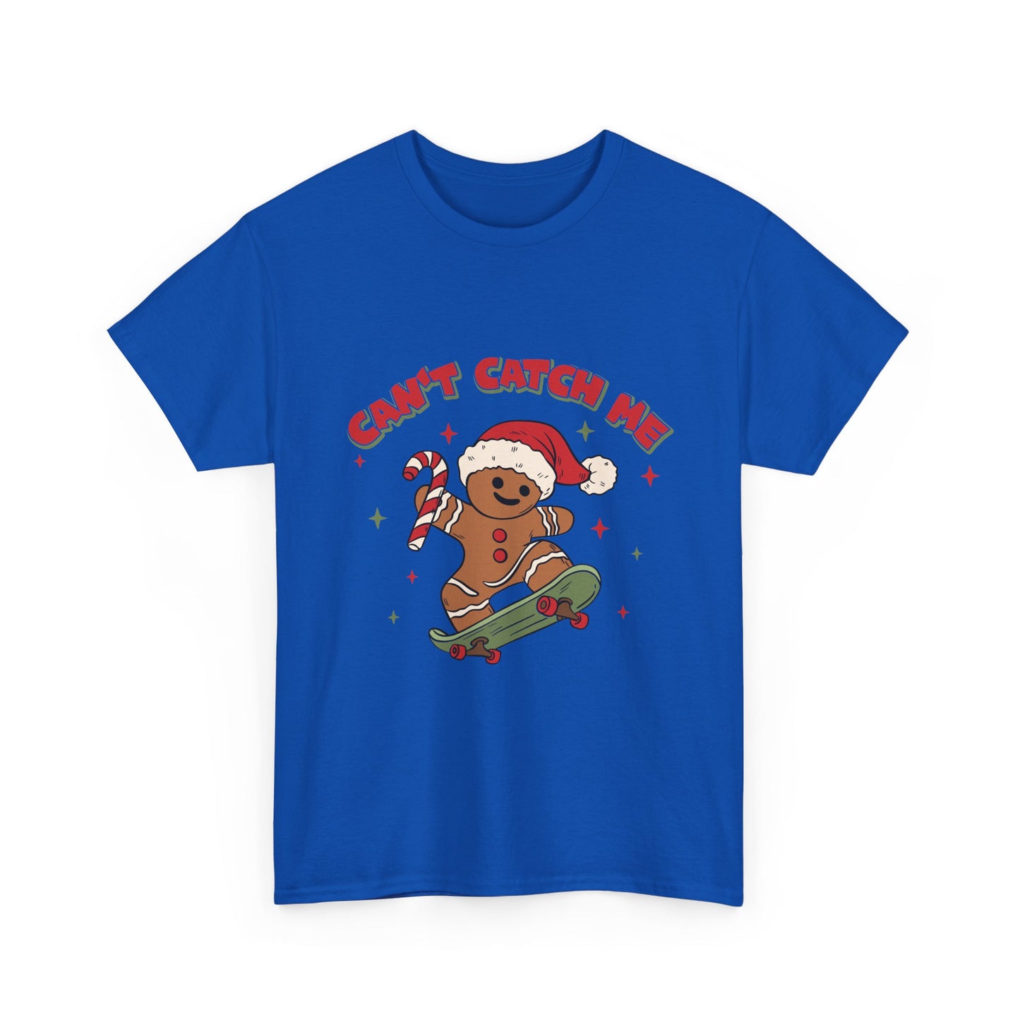 Gingerbread Skateboard Tee - "Can't Catch Me" Christmas T-Shirt