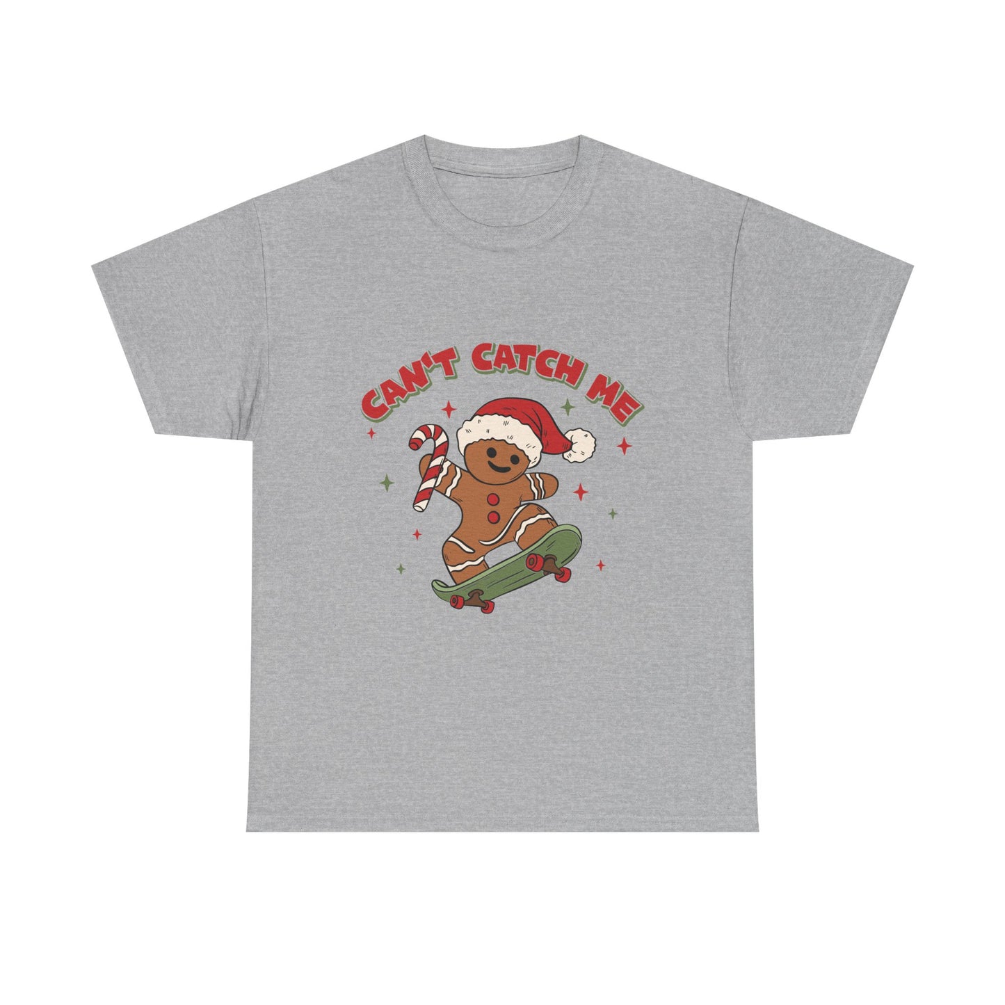 Gingerbread Skateboard Tee - "Can't Catch Me" Christmas T-Shirt
