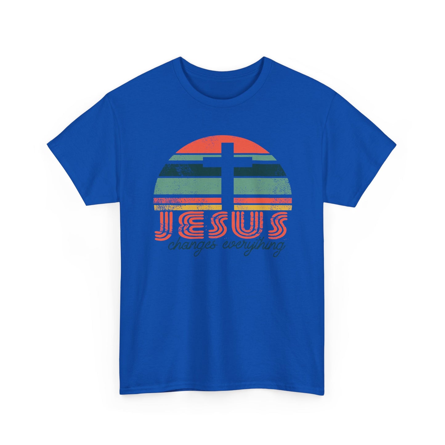 Jesus Changes Everything Tee — Retro Christian Cross Graphic Shirt