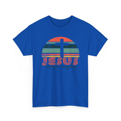 Jesus Changes Everything Tee — Retro Christian Cross Graphic Shirt