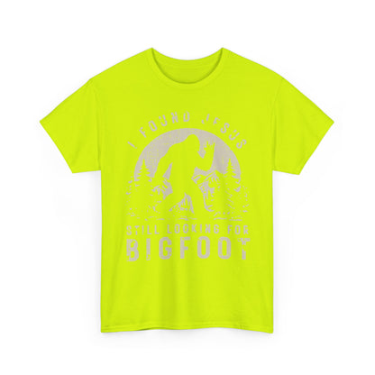Bigfoot Graphic Tee -Tan — "I Found Jesus Still Looking for Bigfoot"