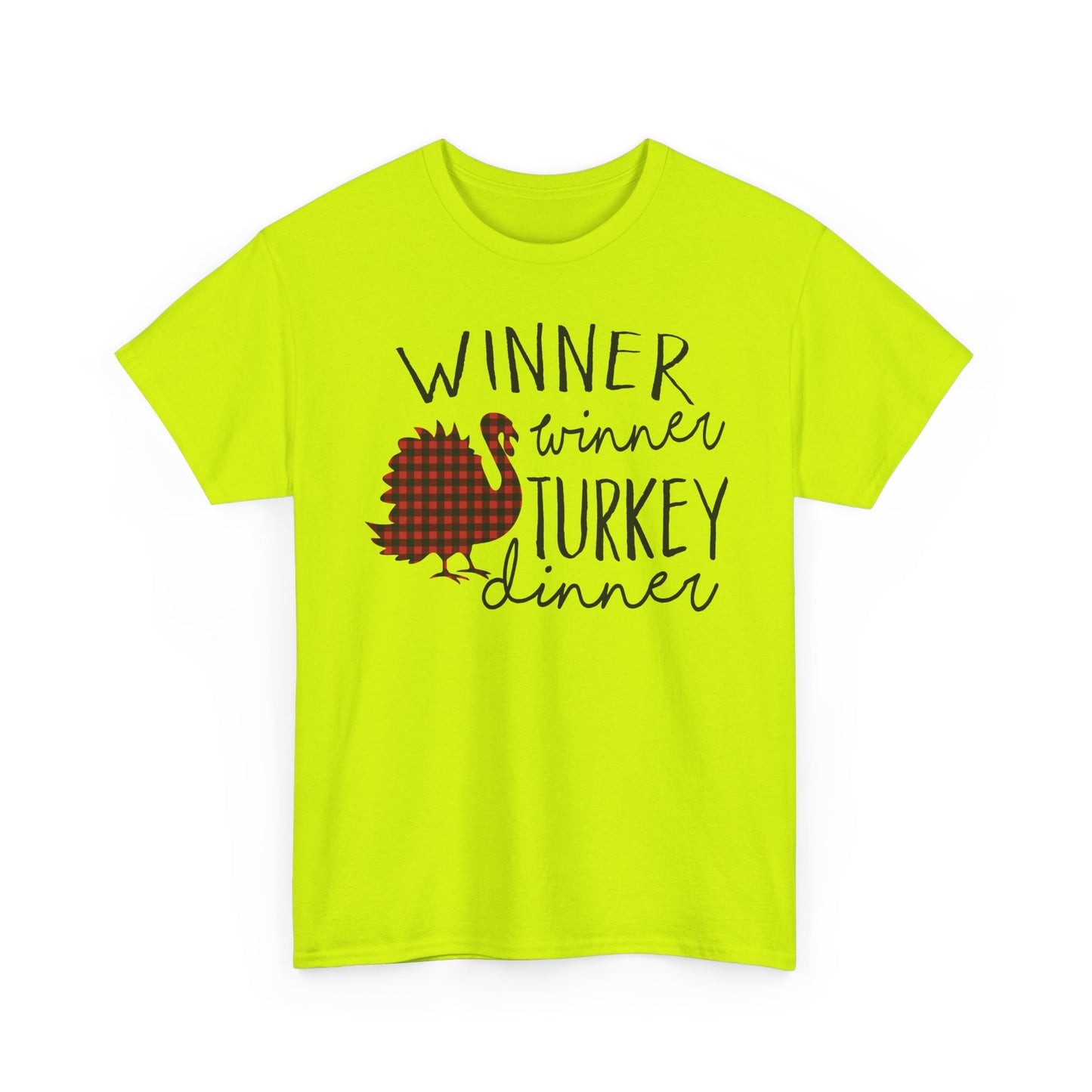 Winner Winner Turkey Dinner T-Shirt — Plaid Turkey Thanksgiving Tee
