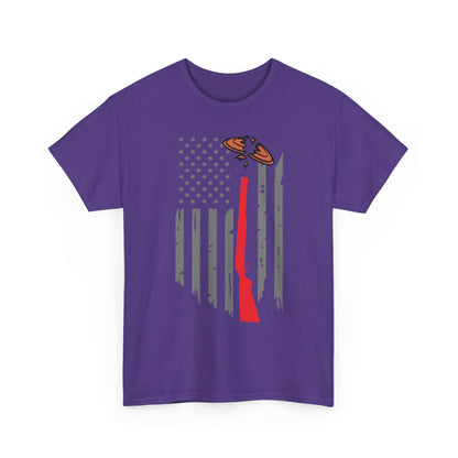 Rifle & Flag Graphic Tee — Patriotic Shooting Hunter Shirt
