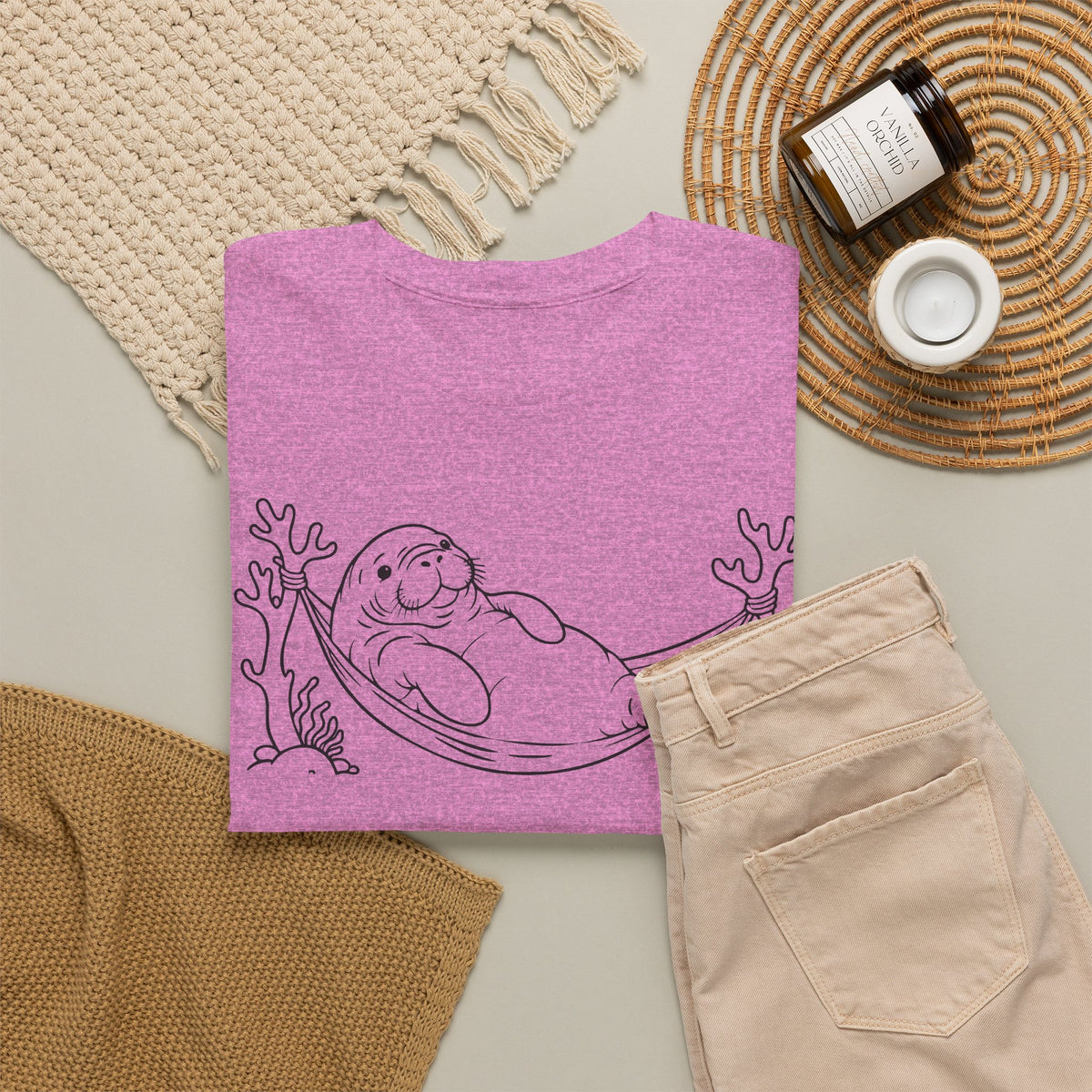 Chubby Mermaid Hammock Holiday Manatee T-Shirt