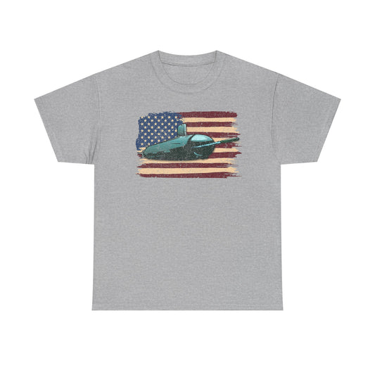 Vintage Submarine American Flag T-Shirt