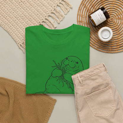 Chubby Mermaid Seagrass Snacker Manatee T-Shirt