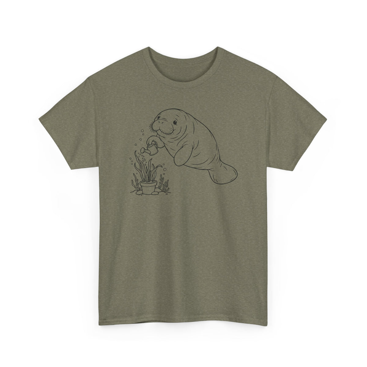 Chubby Mermaid Ocean Gardener Manatee T-Shirt
