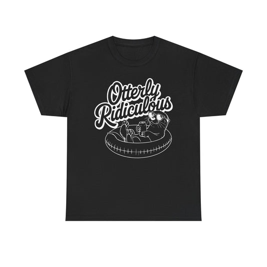 Otterly Ridiculous - White T-Shirt — Cute Otter Pool Graphic Tee