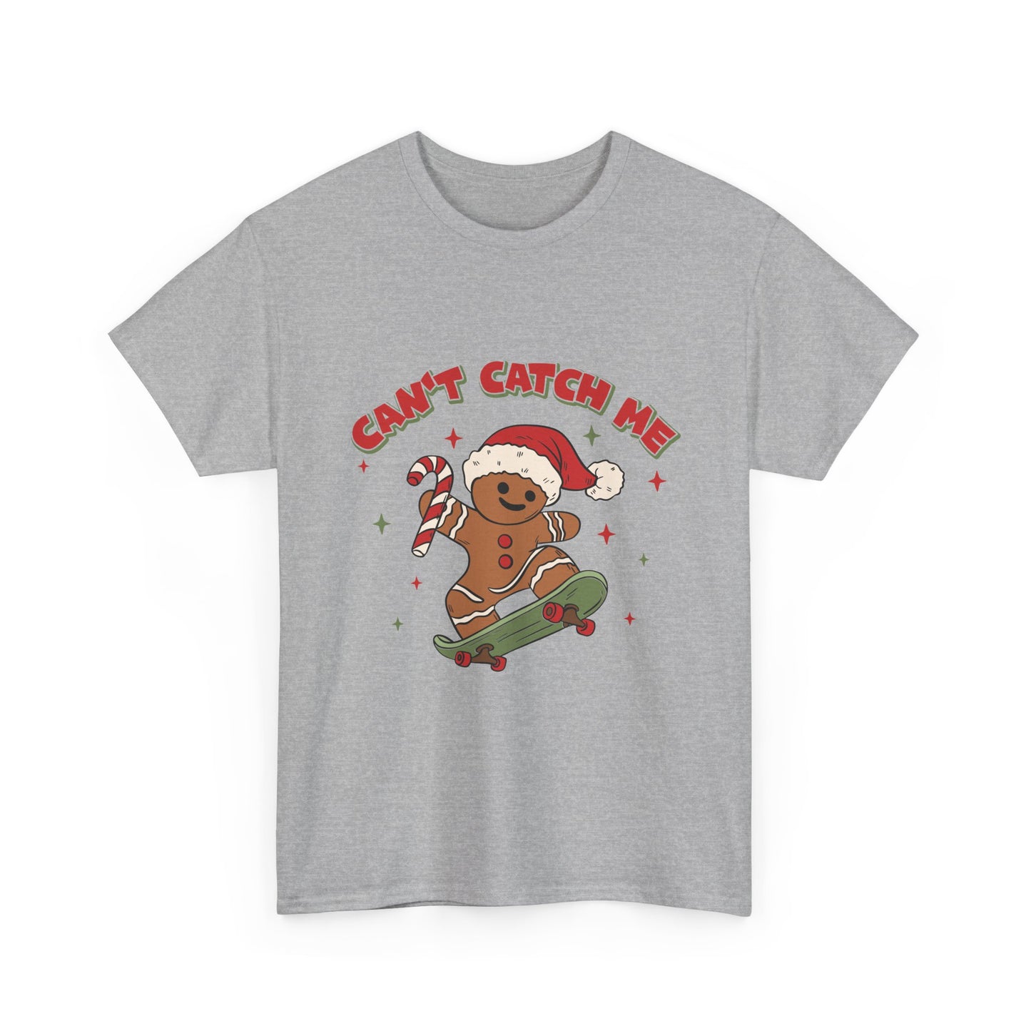 Gingerbread Skateboard Tee - "Can't Catch Me" Christmas T-Shirt