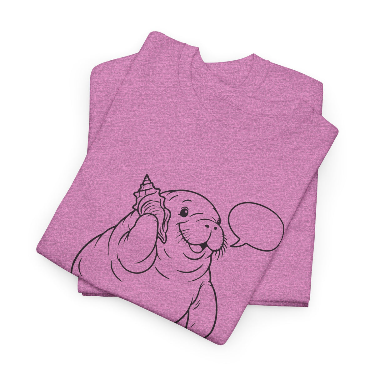 Chubby Mermaid Shell Phone Manatee T-Shirt
