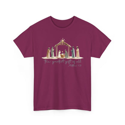 The Greatest Gift of All T-Shirt | Christmas Nativity Tee