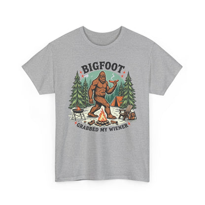 Bigfoot Grabbed My Wiener T-Shirt | Funny Camping Tee