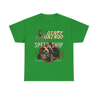 Dirty Gringo Speed Shop T-Shirt — Retro Hot Rod Garage Tee