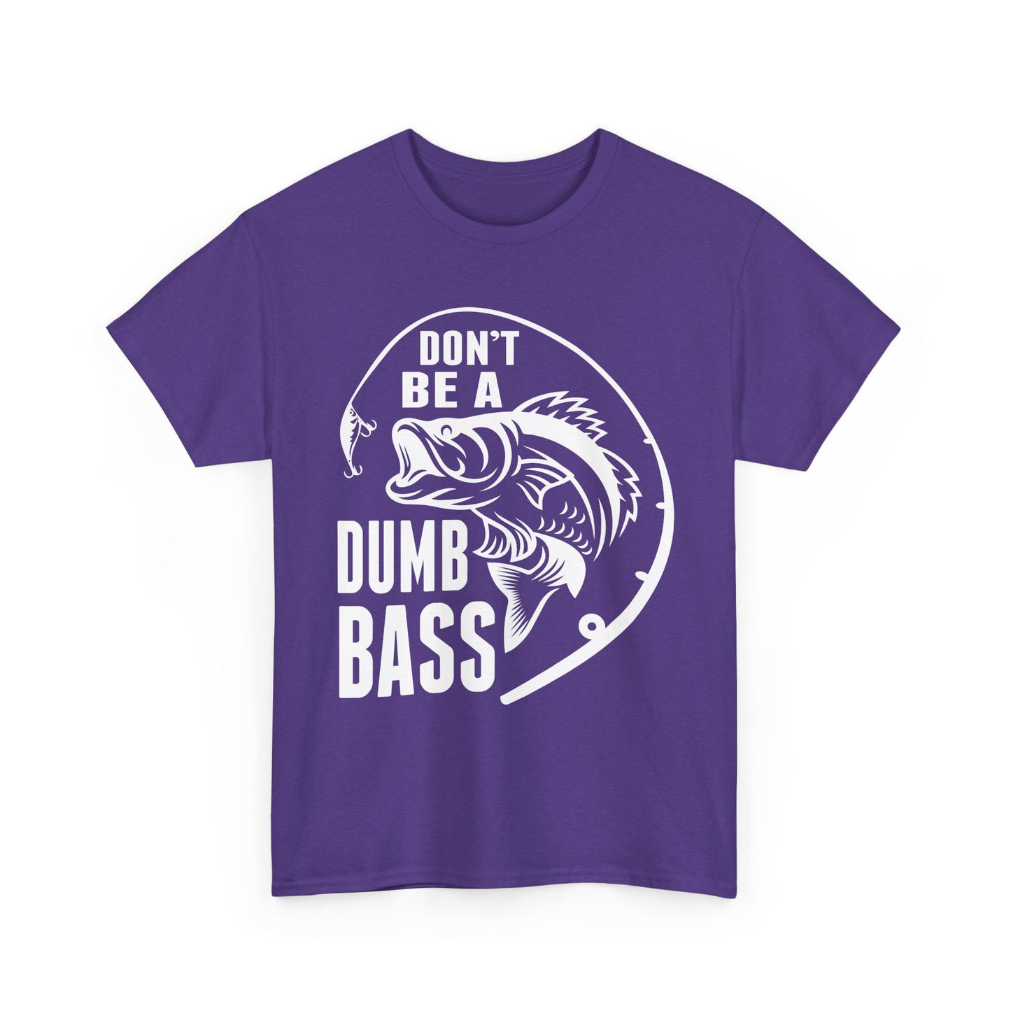 Fishing T-Shirt - White – "Don't Be a Dumb Bass" Graphic Tee for Anglers