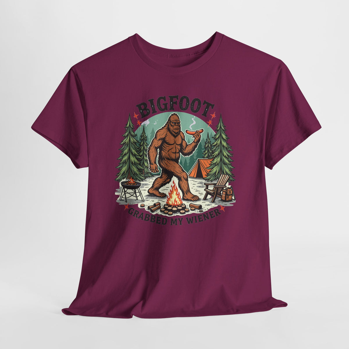 Bigfoot Grabbed My Wiener T-Shirt | Funny Camping Tee