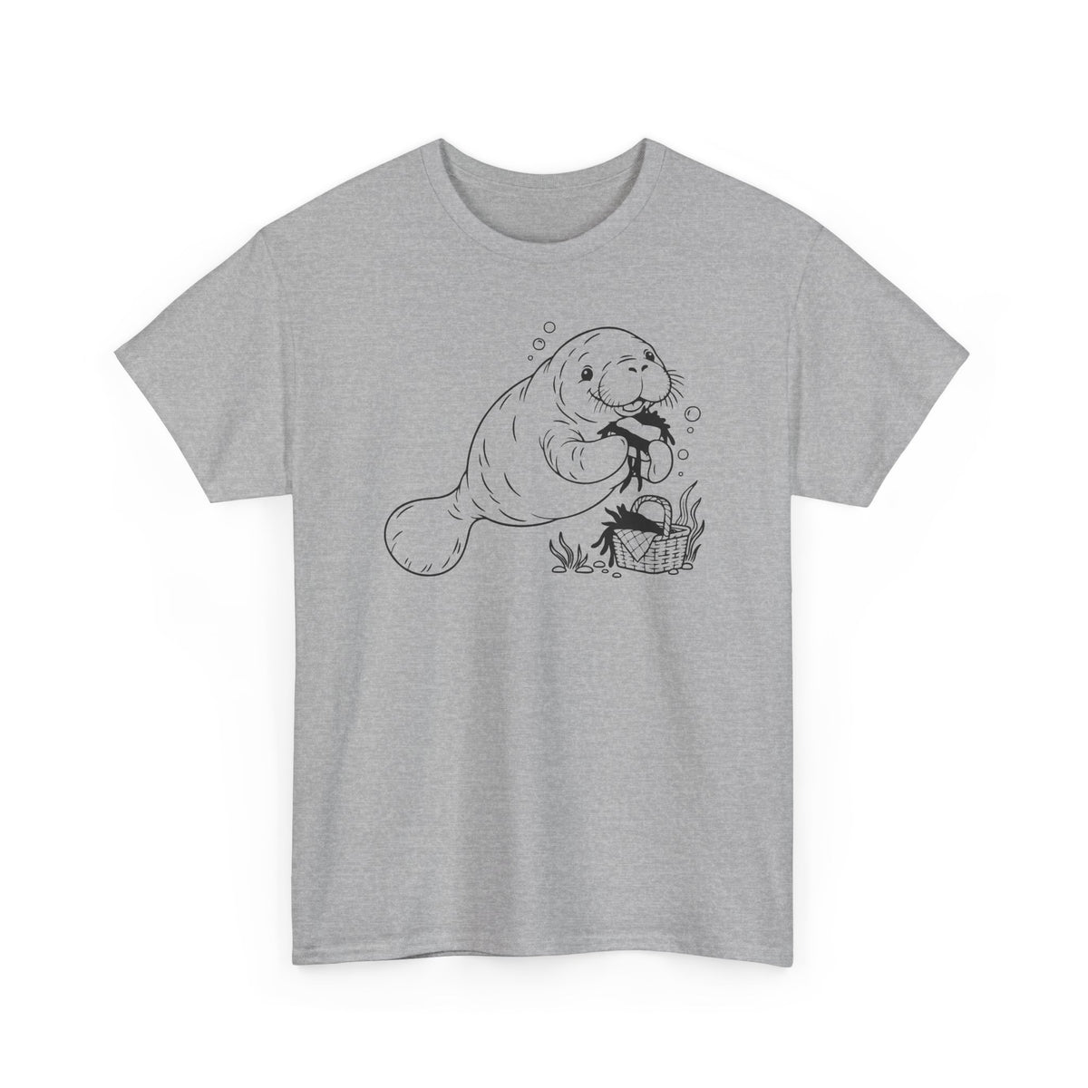 Chubby Mermaid Picnic Paddle Manatee T-Shirt