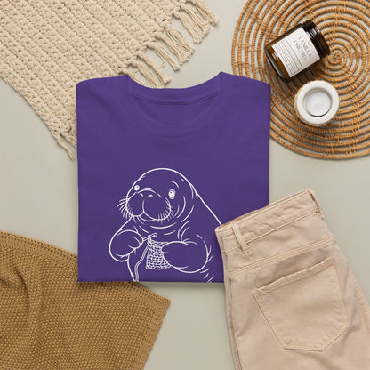 Chubby Mermaid Coastal Crochet Manatee T-Shirt