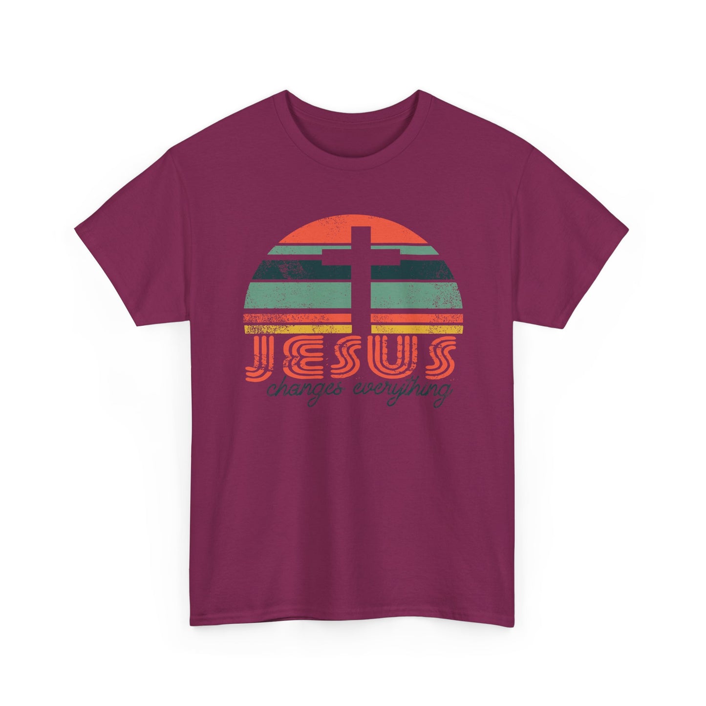 Jesus Changes Everything Tee — Retro Christian Cross Graphic Shirt