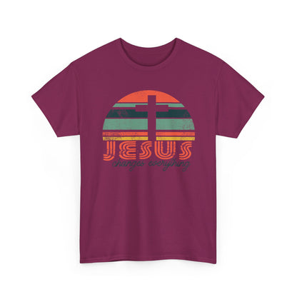Jesus Changes Everything Tee — Retro Christian Cross Graphic Shirt