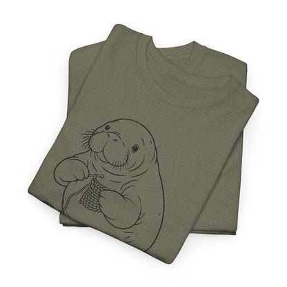 Chubby Mermaid Coastal Crochet Manatee T-Shirt