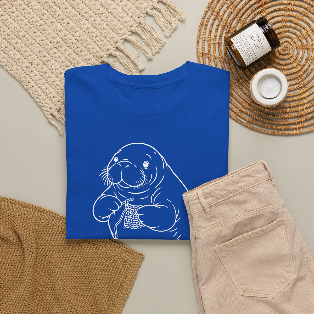 Chubby Mermaid Coastal Crochet Manatee T-Shirt