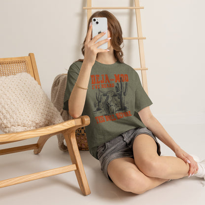 Cowboy Graphic Tee — “Deja-Moo I’ve Heard This Bull Before” Vintage Western T-Shirt