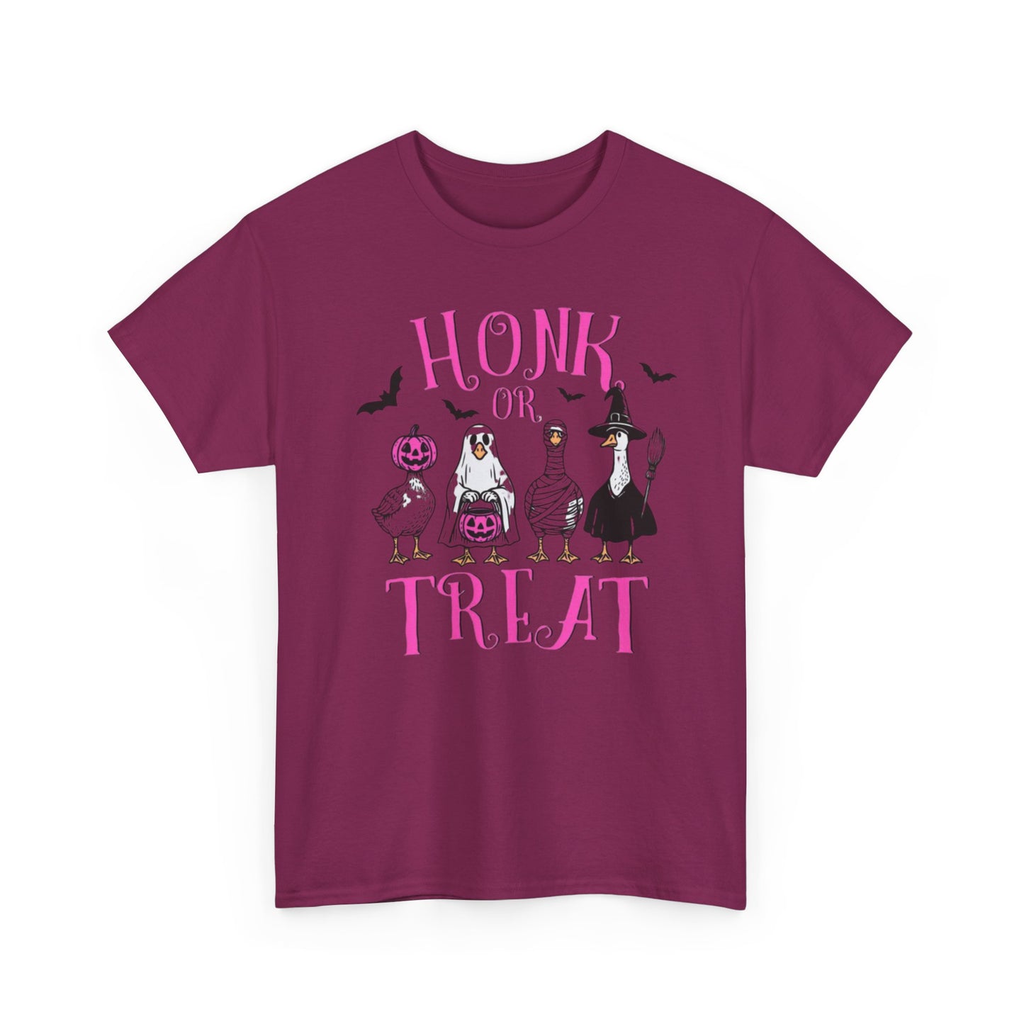Honk or Treat Halloween Tee — Cute Costumed Dogs & Pink Lettering