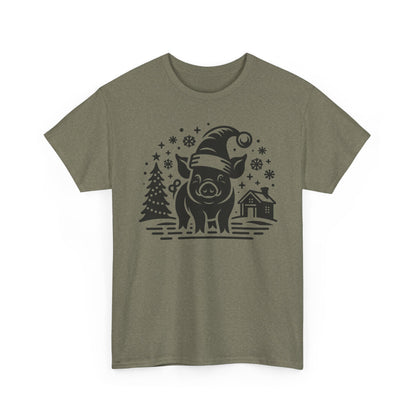 Christmas Pig T-Shirt | Festive Santa Pig Graphic Tee