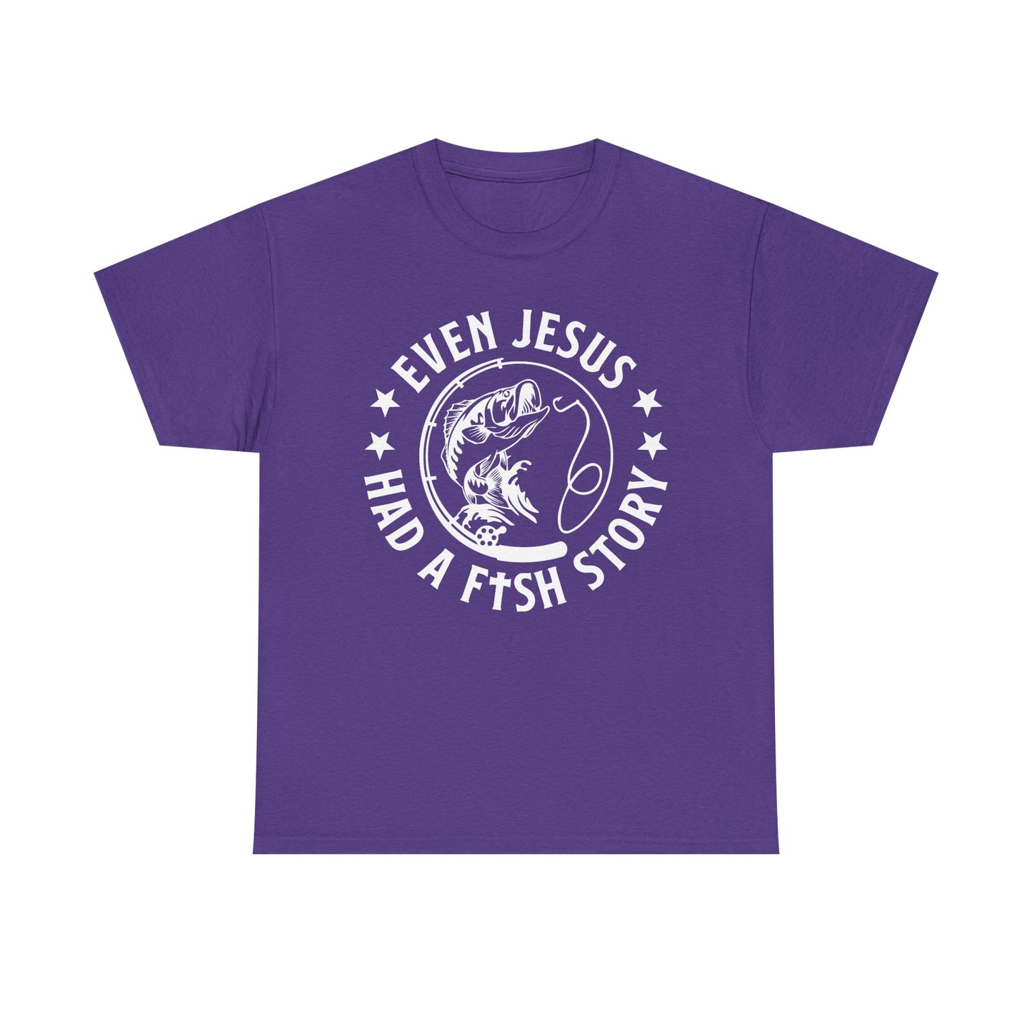 Fishing Tee-White  — "Even Jesus Had a Fish Story" Christian Outdoors Shirt