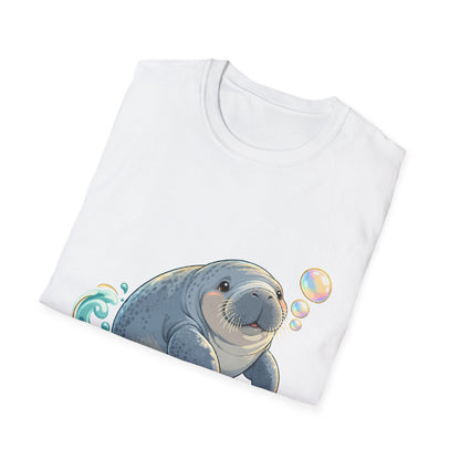 Chubby Mermaid Bubble Wishes Manatee T-Shirt