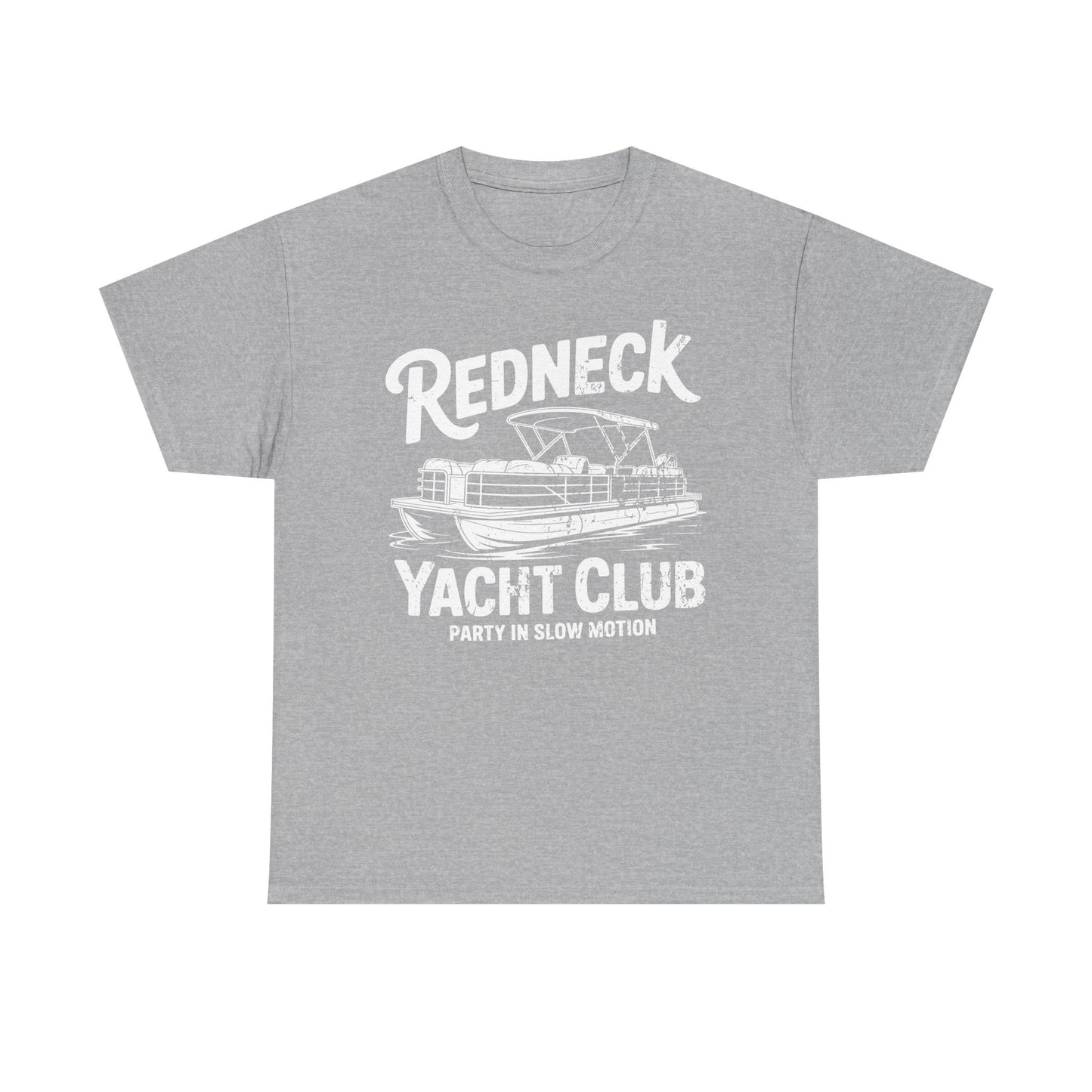 Redneck Yacht Club white T-Shirt — "Party in Slow Motion" Boating Tee