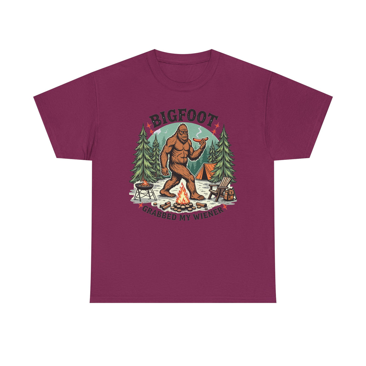 Bigfoot Grabbed My Wiener T-Shirt | Funny Camping Tee