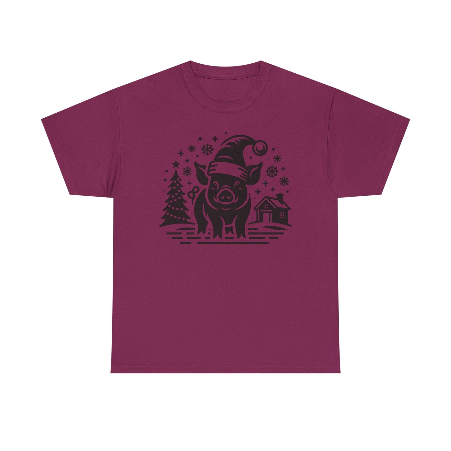 Christmas Pig T‑Shirt — Festive Santa Pig Holiday Tee