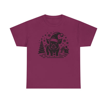 Christmas Pig T‑Shirt — Festive Santa Pig Holiday Tee