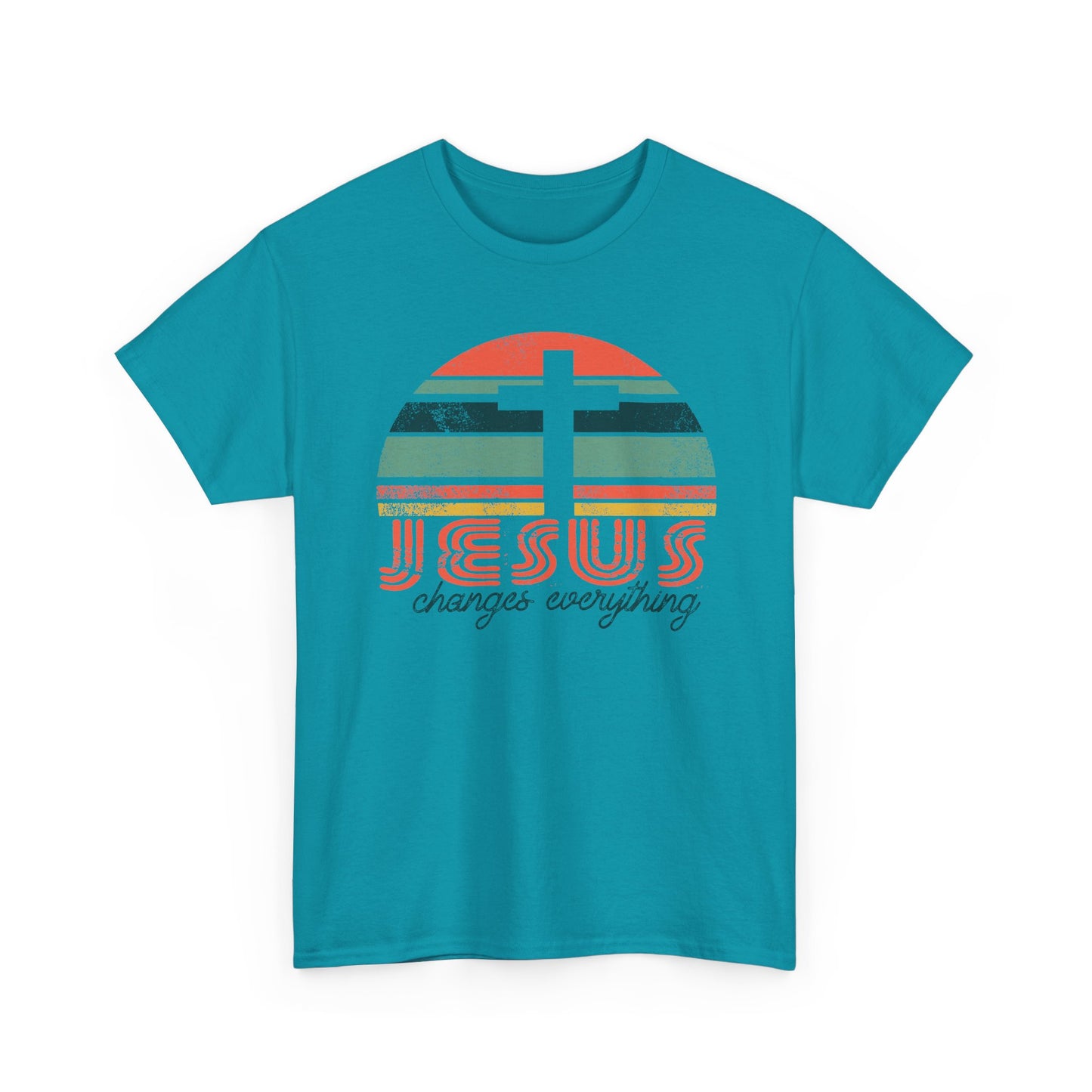 Jesus Changes Everything Tee — Retro Christian Cross Graphic Shirt