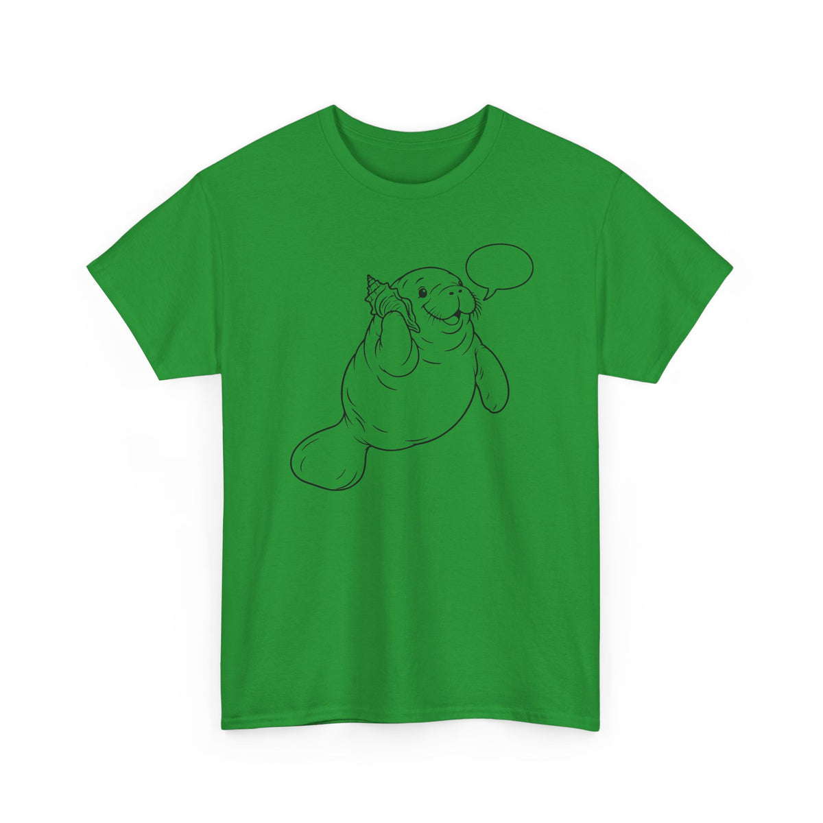 Chubby Mermaid Shell Phone Manatee T-Shirt