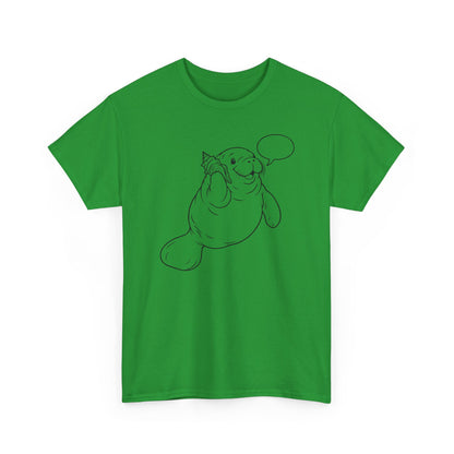 Chubby Mermaid Shell Phone Manatee T-Shirt