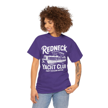 Redneck Yacht Club white T-Shirt — "Party in Slow Motion" Boating Tee