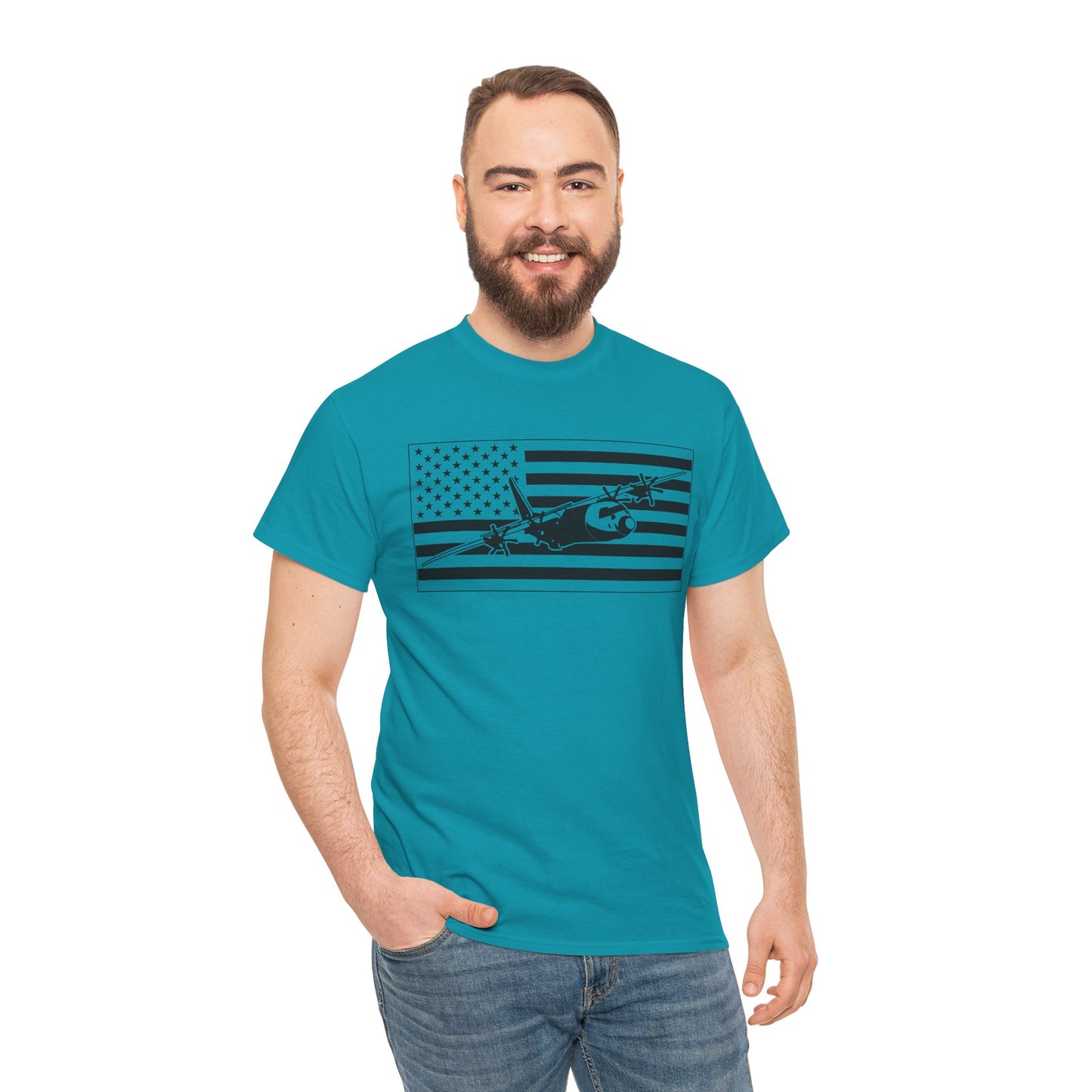 Vintage Military Jet American Flag T-Shirt