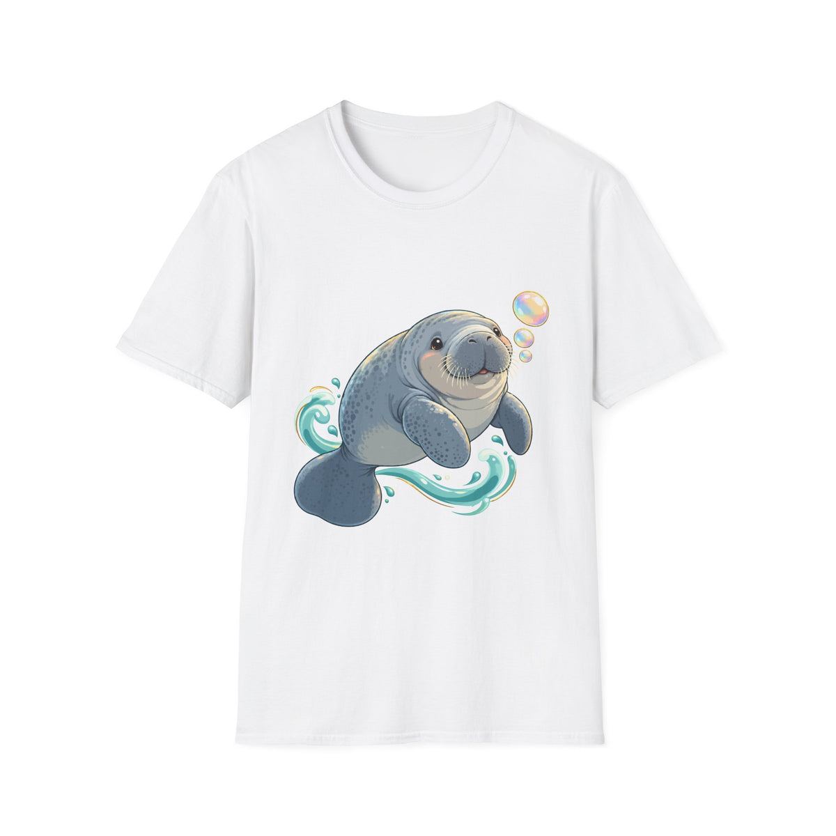 Chubby Mermaid Bubble Wishes Manatee T-Shirt