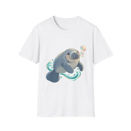 Chubby Mermaid Bubble Wishes Manatee T-Shirt