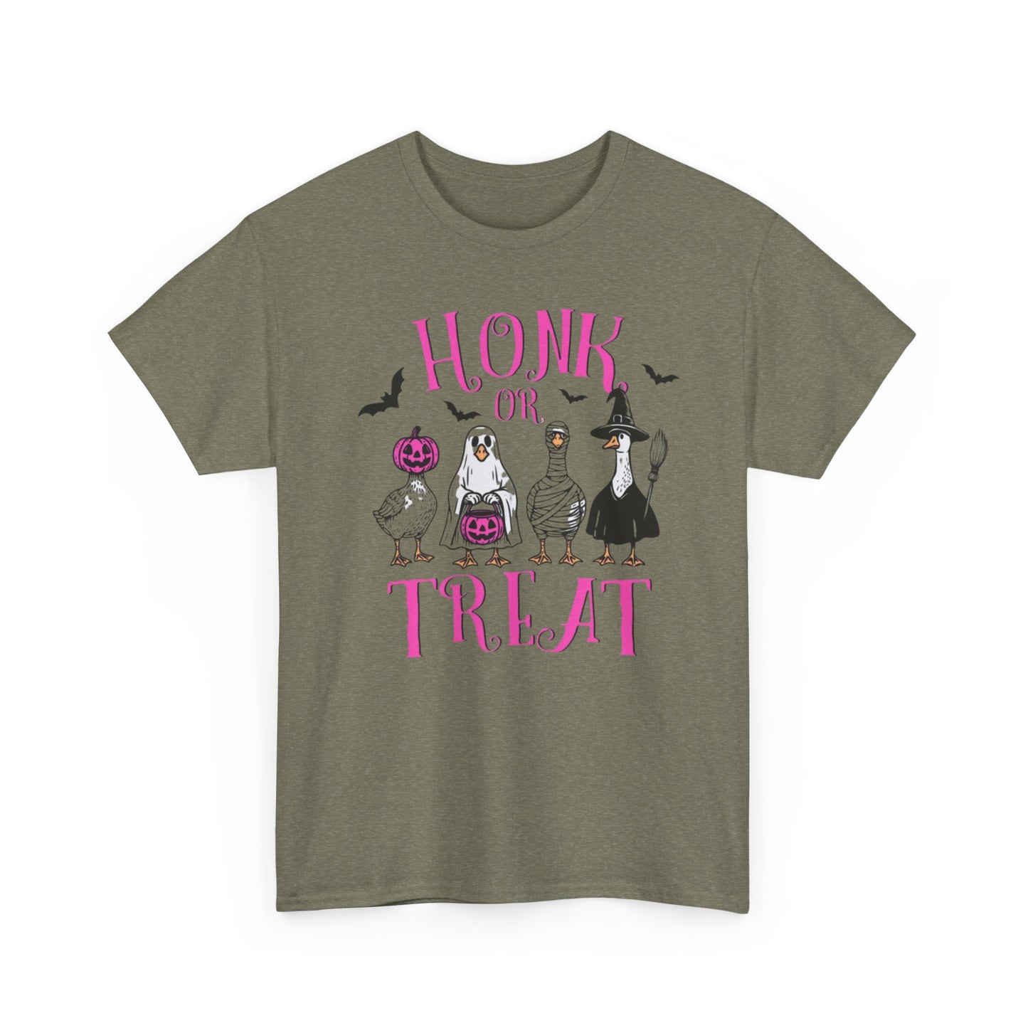 Honk or Treat Halloween Tee — Cute Costumed Dogs & Pink Lettering