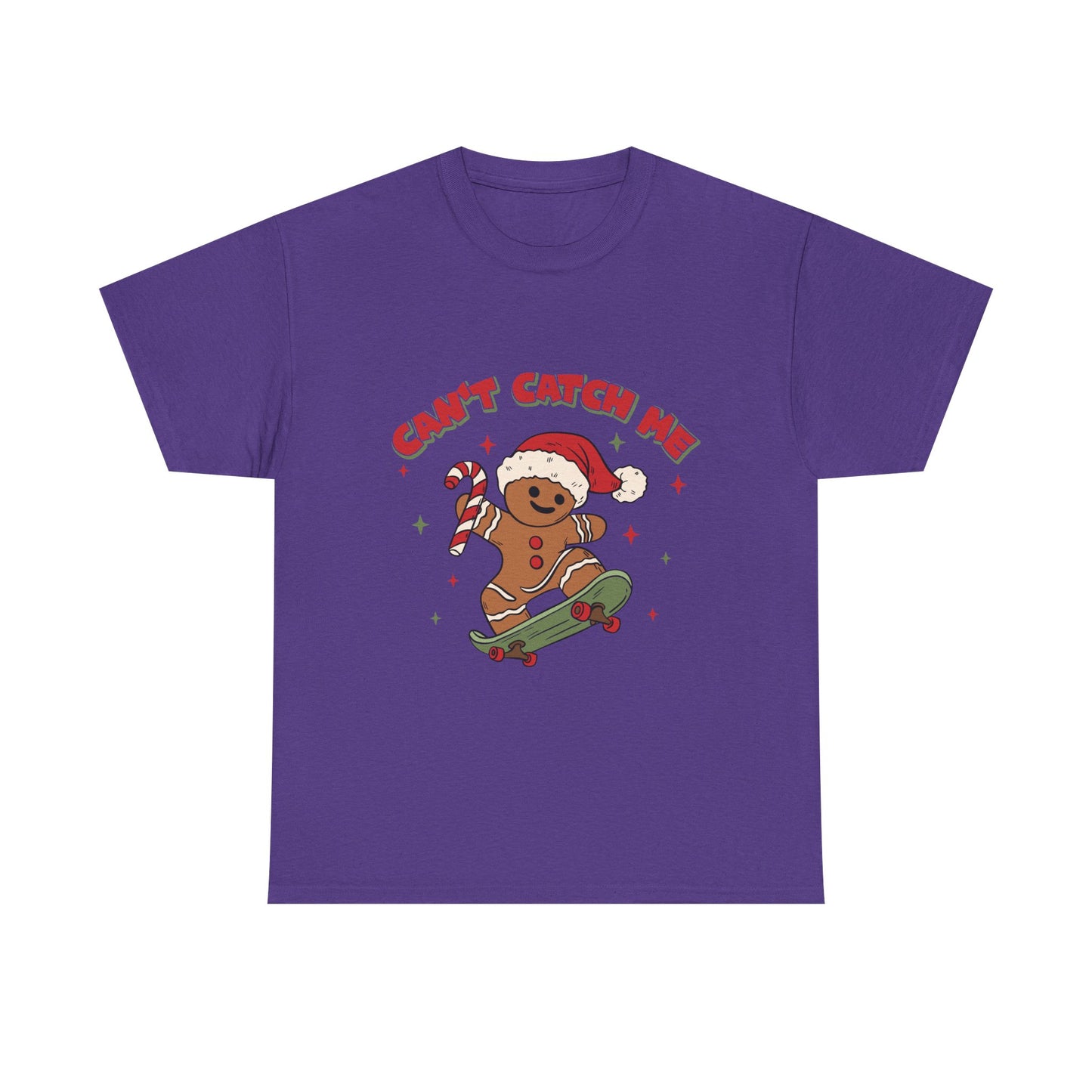 Gingerbread Skateboard Tee - "Can't Catch Me" Christmas T-Shirt