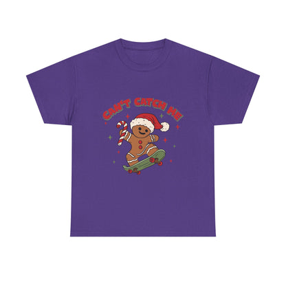 Gingerbread Skateboard Tee - "Can't Catch Me" Christmas T-Shirt